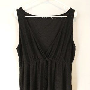 SHEIN Curve 4X Black Eyelit Top